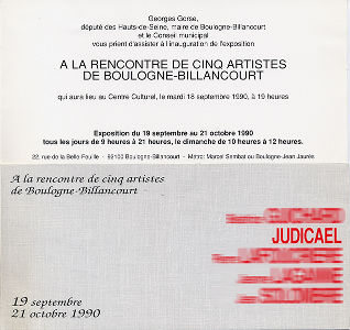 Exposition au Centre Culturel de Boulogne-Billancourt. Dessins - Gravures - Peintures - 1990