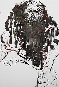 Huile sur papier, 110 × 75 cm, 2014