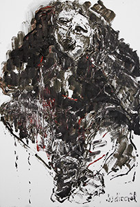 Huile sur papier, 110 × 75 cm, 2014