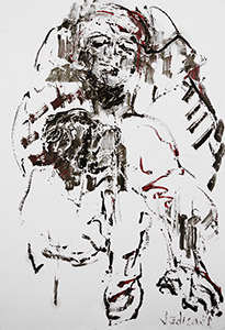 Huile sur papier, 110 × 75 cm, 2014