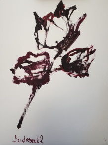 Hibiscus Sabdariffa - Huile sur papier, 80 × 60 cm, 2018