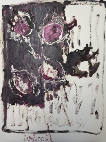 Hibiscus Sabdariffa - Huile sur papier, 80 × 60 cm, 2018