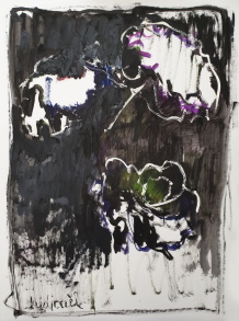Renonculus - Huile sur papier, 80 × 60 cm, 2018