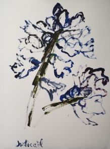 Hyacinthus - Huile sur papier, 80 × 60 cm, 2018