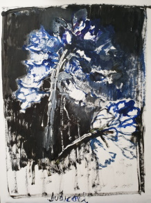 Hyacinthus - Huile sur papier, 80 × 60 cm, 2018