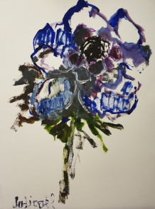 Anemone - Huile sur papier, 80 × 60 cm, 2018