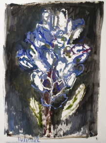 Hyacinthus - Huile sur papier, 80 × 60 cm, 2018